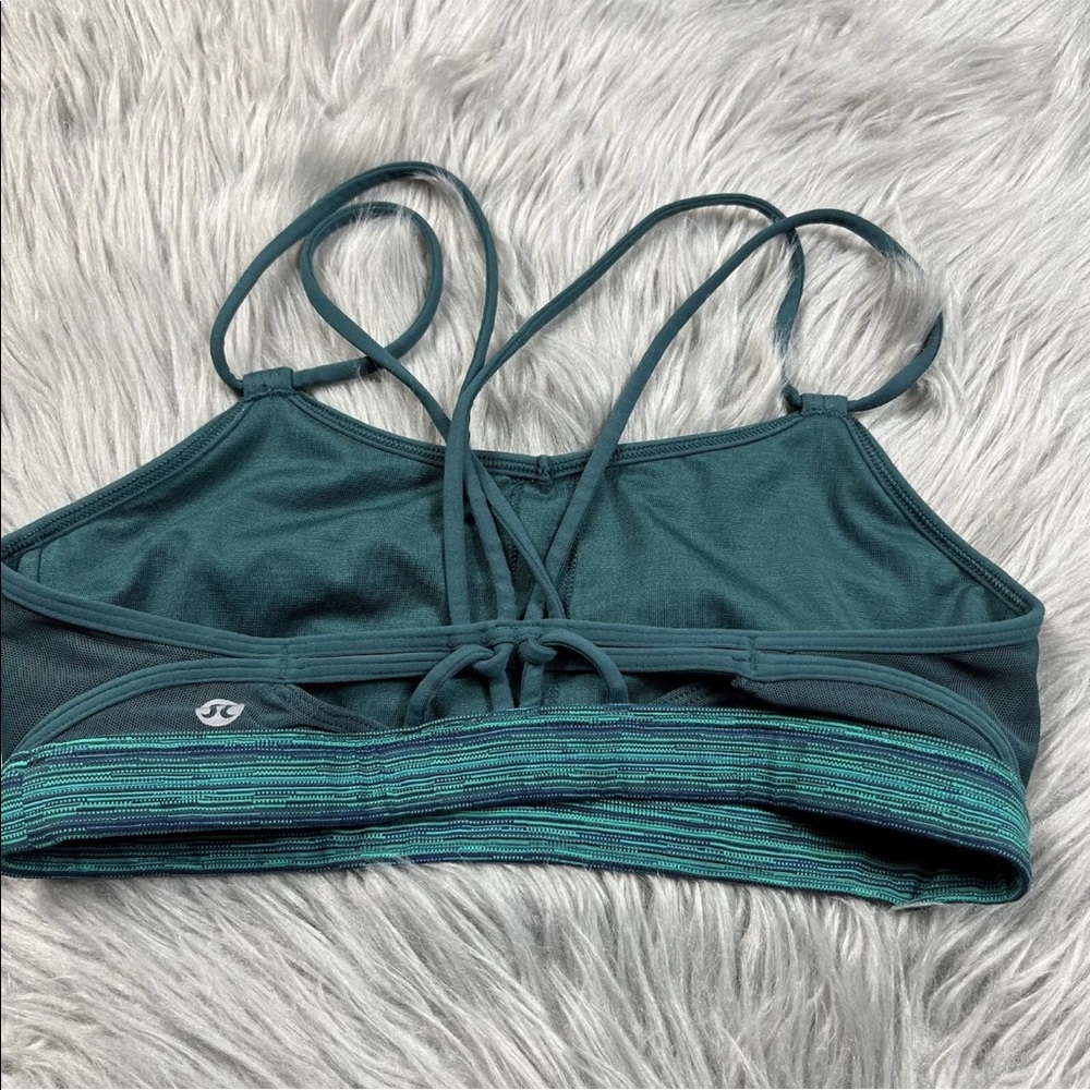 Lululemon Make A Move Sports Bra Size 4 Cyber Jungle Hero Blue Deep Green - Picture 7 of 9